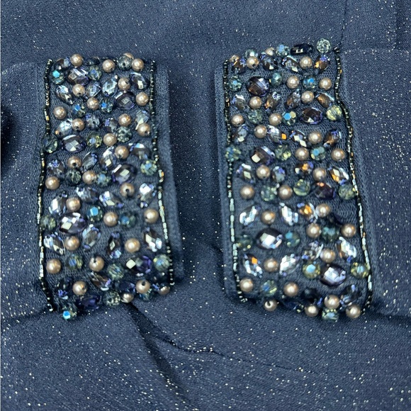 Adrianna Papell Metallic Off The Shoulder Evening Dress Size 10 - Picture 12 of 12